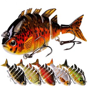 K1637 8 cm 14g hameçons nageant Panfish Multi articulé Panfish Bluegill nageurs dur Topwater bar leurres pêche leurre manivelle eau salée