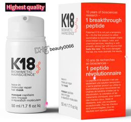 K18 Leave-In K18 Moleculair Reparatie K18 Reparatie Haarmasker tegen schade door bleekmiddel Leave-in Reparatie 50ML