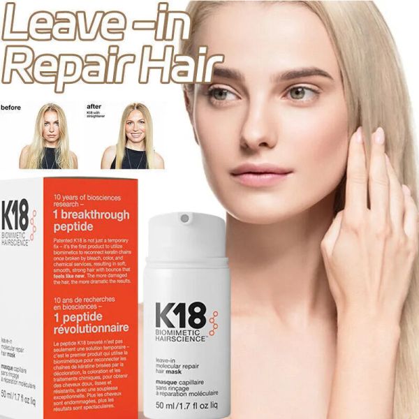 Masque réparateur k18 pour cheveux, restauration moléculaire sans rinçage, cheveux doux, réparation en profondeur, traitement du cuir chevelu à la kératine, soins capillaires