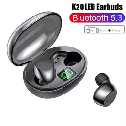 Auriculares inalámbricos K20 TWS con Control táctil, cascos Bluetooth estéreo HD que hablan con micrófono, auriculares inalámbricos