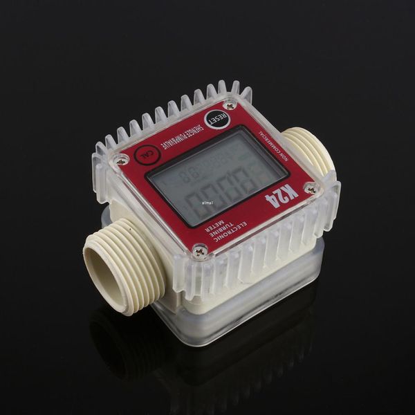 Freeshipping K24 LCD Turbina Medidor de flujo de combustible diesel digital para productos químicos Agua Mar Ajuste Medidor de flujo de líquido Rotámetro Color aleatorio