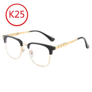 K25 Lunes en alliage en titane, sourcils commerciaux plaqués or, cadres de lunettes, ultra lége