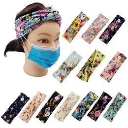 K3 Hot Selling Adult Dames Gedrukte katoenen kruisknop Hoofdband Anti Strangler Mask Hair Band Yoga Hair Band