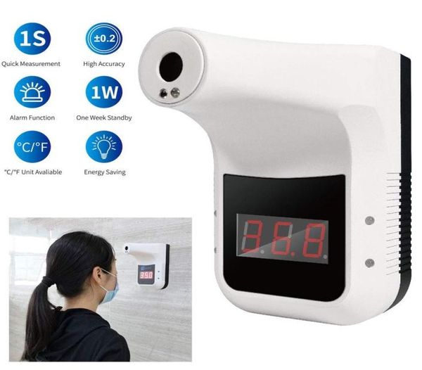 K3 Infrarouge thermomètre automatique Thermomètre Wallmountred non contact USB Charge et alimentation de la batterie outil de mesure debout en intérieur 5182395