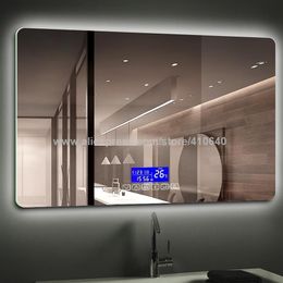 K3015 Series Light Mirror Touch Switch avec affichage du calendrier de la température de la radio Bluetooth Fm pour salle de bain ou armoire Mirror235D