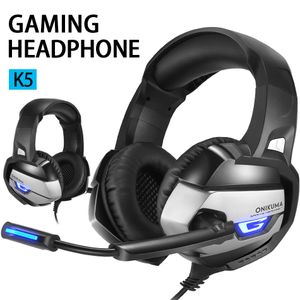 K5 gaming oortelefoons over-ear gaming bekabelde hoofdtelefoon surround stereo ruisonderdrukking met mic led-lampje voor pc tablet-apparaat in de detailhandel