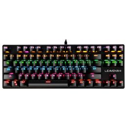 K550 USB 2.0 Backlit RVB LED Professionnel 87 touches Real Mechanical Keyboard CE Certified Full English Emballage DDMY3C
