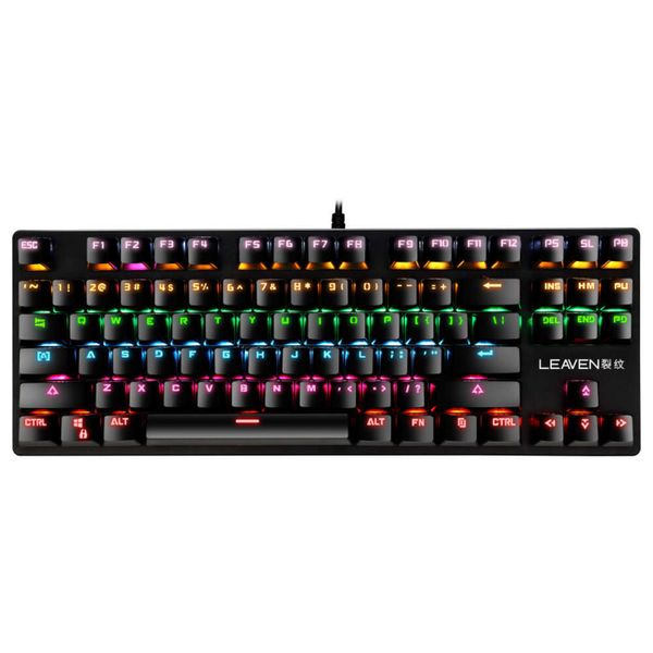 K550 USB 2.0 Backlit RVB LED Professionnel 87 touches Real Mechanical Keyboard CE Certified Full English Emballage DDMY3C