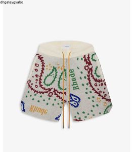 K589 # short à crampons Jacquard à fleurs de noix de cajou Rhude Shorts Jacquard