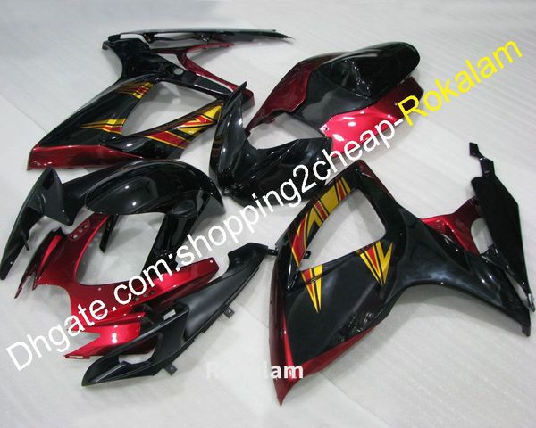 K6 06 07 Carénage de moto sport pour Suzuki GSXR600 GSX-R750 2006 2007 GSXR-600 Kit de carénages en plastique ABS populaire (moulage par injection)