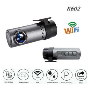 K602 1080P Autocamera WDR Geen scherm Wifi Driving Recorder Night Vision Auto DVR Dash Cam Android / iOS Control Loop-Cycle Recording Nieuwe Aankomst Auto