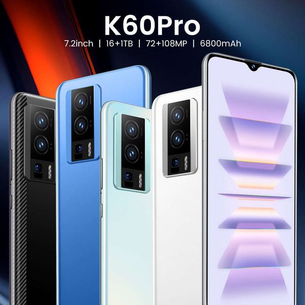 K60PRO NOUVEAU 3 + 64 Go de 7,2 pouces grand écran Machine intégrée Android Smart 4G Téléphone