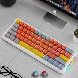 K610 61 toetsen Bluetooth draadloos en bedraad mechanisch toetsenbord Hot-swappable RGB-toetsenbord met achtergrondverlichting voor computergaming