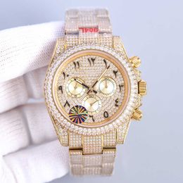 K6BR Horloges Diamond Heren 40 mm Arabische cijfers Saffier Automatisch mechanisch horloge Stainls stalen band Levensduur Waterdicht Dign-horloge Montre De