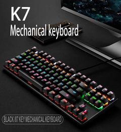 K7 Bureau Ordinateur Mécanique Filaire Clavier ABS Keycaps 87 Touche Jeu Gaming Clavier Lumineux Gaming HKD230808