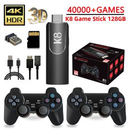 K8 Game Stick 64G 4K HD Consola de videojuegos 40 simuladores Controlador inalámbrico dual 2.4G Consola retro 10000 juegos para niños Regalo 240124