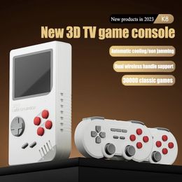K8 singlesystem PSP open source machine de jeu TV grand double joueur 3D vs 4K arcade sans fil 24G vent de refroidissement cadeau 240123