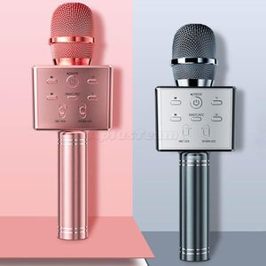 K8 Sans Fil Bluetooth Karaoké Microphone En Alliage D'aluminium De Poche Multifonction 3 Haut-Parleurs Audio Téléphone Mobile Chantant Avec Boîte De Détail Nouveau