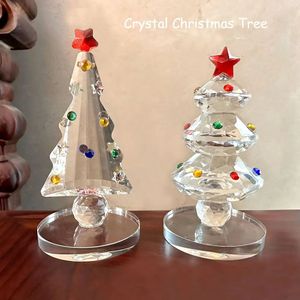 K9 cristal verre arbre de noël Figurines Sculpture Miniature ornement décoration de la maison pièce maîtresse enfants faveur cadeau 240116