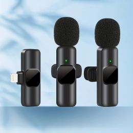 K9 Mini Lavalier Microfoon Draagbare Audio Video-opname Mini Revers Microfoon Draadloze Microfoon voor IPhone TypeC ipad Game Telefoon