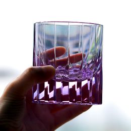 K9 verres à whisky en cristal optique étincelant sculpté japonais Edo Kiriko coloré coupé à la main pour effacer la tasse en verre de vin 7oz