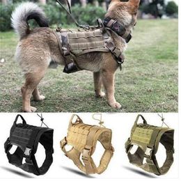 Arnés para perros de entrenamiento táctico K9, chaleco de nailon Molle ajustable militar, ropa para perros