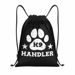 K9 Unit Dog Drawing String Backack Sports Gym Bag For Men Women Training Sackpack G9LC#