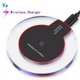 K9 Draadloze oplader 10W Quick Charging Crystal Base Charger voor iPhone Samsung Huawei Xiaomi Smart Phone