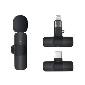 K9 draadloze lavaliermicrofoon voor iPhone Plug and Play, YouTube Facebook Video Live Intelligente ruisonderdrukking Minimicrofoon 2 stuks