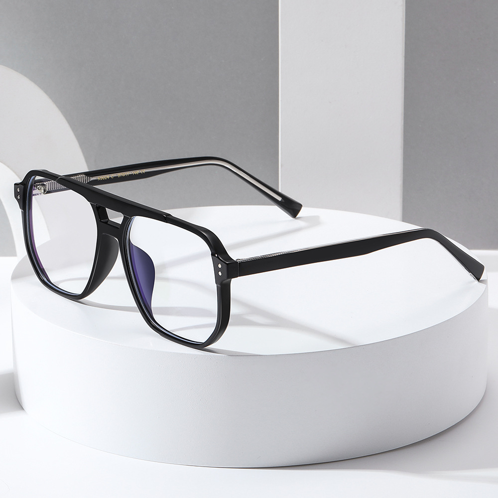 K9024 nouvelle boîte Double faisceau grand cadre Anti-lumière bleue lunettes plates cadre hommes à la mode tout-Match myopie cadre femmes