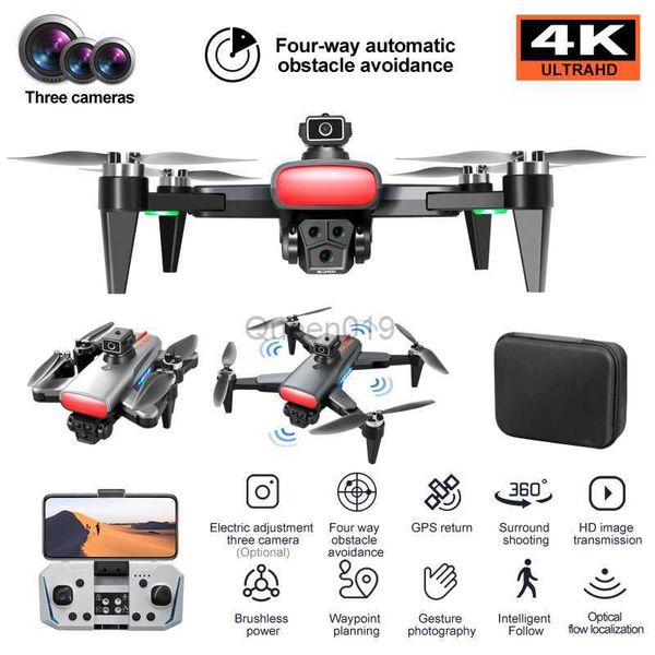 K90Max GPS RC Drone 4K Tres HD Cámara FPV 1200M Evitación de obstáculos aéreos Fotografía Motor sin escobillas Cuadricóptero plegable Juguete HKD230807