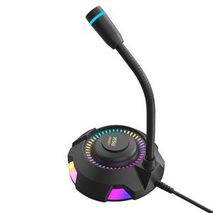 Microphone de bureau K98 avec lumière colorée rvb, diffusion en direct de jeux sur ordinateur, plug and play, réduction du bruit