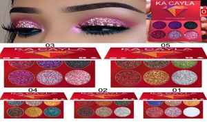 Ka Cayla 6 Colors à paupières Palette d'ombres Eyes Makeup Brand de fards à paupières Beauty Palettes Glitter Shimmer Eyeshadows 30013835787686