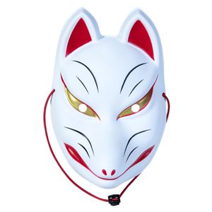 Kabuki Maskerade Maskers Japanse Prestaties Carnaval Kitsune Volgelaats Vos Maskers Halloween Anime Gezicht Covers Kostuum Accessoires