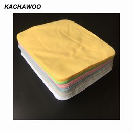 Kachawoo 175mm x 145mm 100pcs chiffon de nettoyage en microfibre lunettes chiffon en microfibre chamois de haute qualité pour accessoires de lunettes 201021