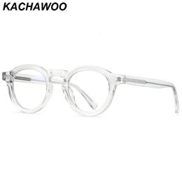 Kachawoo retro -bril TR90 Acetaat Mannen Zwart Transparant grijs optisch frame voor vrouwen Koreaanse stijl unisex brillen brillen 240507