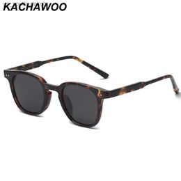 Kachoo lunettes de soleil carrées hommes polarisées tr90 cadre rivet marron noir lunettes de soleil pour femmes cadeaux d'anniversaire de haute qualité à la main L230523