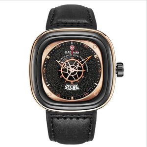 KADEMAN Merk Fashon Cool Grote Wijzerplaat Heren Horloges Vierkante Quartz Horloge Kalender Nauwkeurige Reistijd Royale Mannelijke Watches2940
