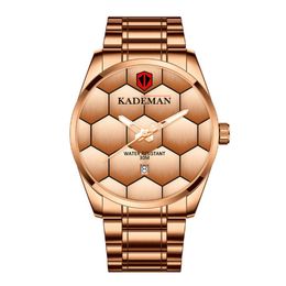 KADEMAN Merk High Definition Lichtgevende Heren Horloge Quartz Kalender Horloges Leisure Eenvoudige Voetbal Textuur Mannelijke Wristwatches248G