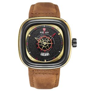 KADEMAN -merk trendy fashon cool 45 mm grote dial heren horloges kwarts horloge kalender accurate reistijd herenhond polshorloges 9030 3231