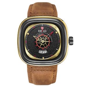 KADEMAN -merk trendy fashon cool 45 mm grote dial heren horloges quartz horloge kalender accurate reistijd herenhond polshorloges 9030 256B