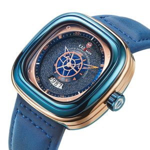 Kademan Brand Brand Trendy Fashon Cool Dial Mens Mens Watchs Quartz Watch Calendar Temps de voyage précis Mâles de bracelet Mâle 182