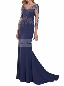 Kadier Novias LG Mermaid Navy Blue Mother of the Bride Dres 2023 Women's Dres For Party 2022 Wedding Party Dr 90XW#