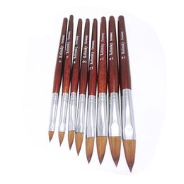 Kads Kolinsky Sable Pen Red Wood 12#14#16#18#20#22#NAKEREN ART BOUS VOOR PROFESSIONELE RONDE HOOFD NAIL TEKENING TOOL186F