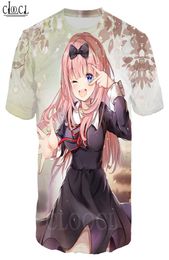 Kaguya Sama Love Is War T -Shirt Unisex 3D Print Anime Girl Fujiwara Chika Korte mouw Men039S Kleding Creatieve koppels Tops1478528