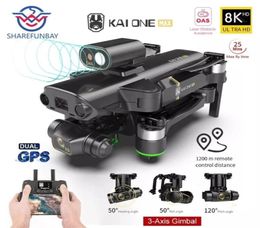 Kai One Max Drone Professional 8K double caméra GPS 5G WiFi 3axis Gimbal 360 Évitement des obstacles RC Quadcopter 12 km Toys 2109154138204