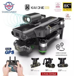 KAI ONE MAX Drone Profesional 8K Dual Camera GPS 5G Wifi 3Axis Gimbal 360 Obstakel vermijden RC Quadcopter 12km Dron Speelgoed 2109156749429