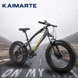 Kaimarte Variable Spee Disc frein de montagne Vélo de plage Fat Pneu Snow Bike 20 pouces 7 Sapeed 4.0 Tire Adulte / Student Bicycle