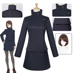 Kaisen saison 2 Shoko Ieiri Costume de Cosplay perruque bleu noir robe uniforme scolaire Tokyo Jujutsu jupe haute cosplay