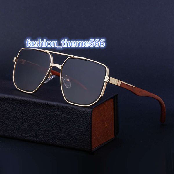 Kajila 2023 alta qualidade retro diamante corte lente moldura quadrada grão de madeira templo uv400 óculos de sol masculino óculos de sol